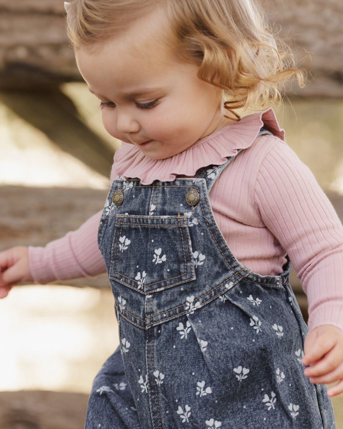 Vintage Overall, Heart Ditsy worn