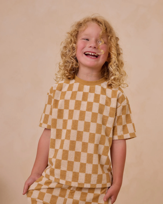 Marigold Check Relaxed Tee