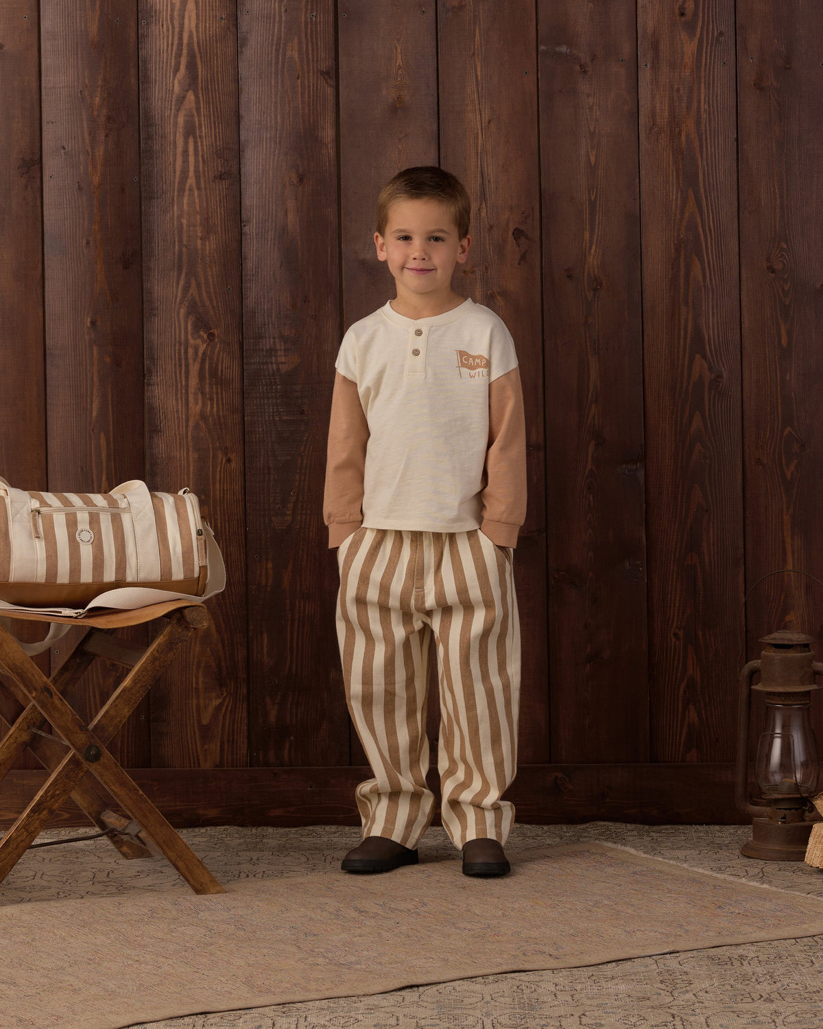 Baggy Pant, Fawn Pinstripe detail