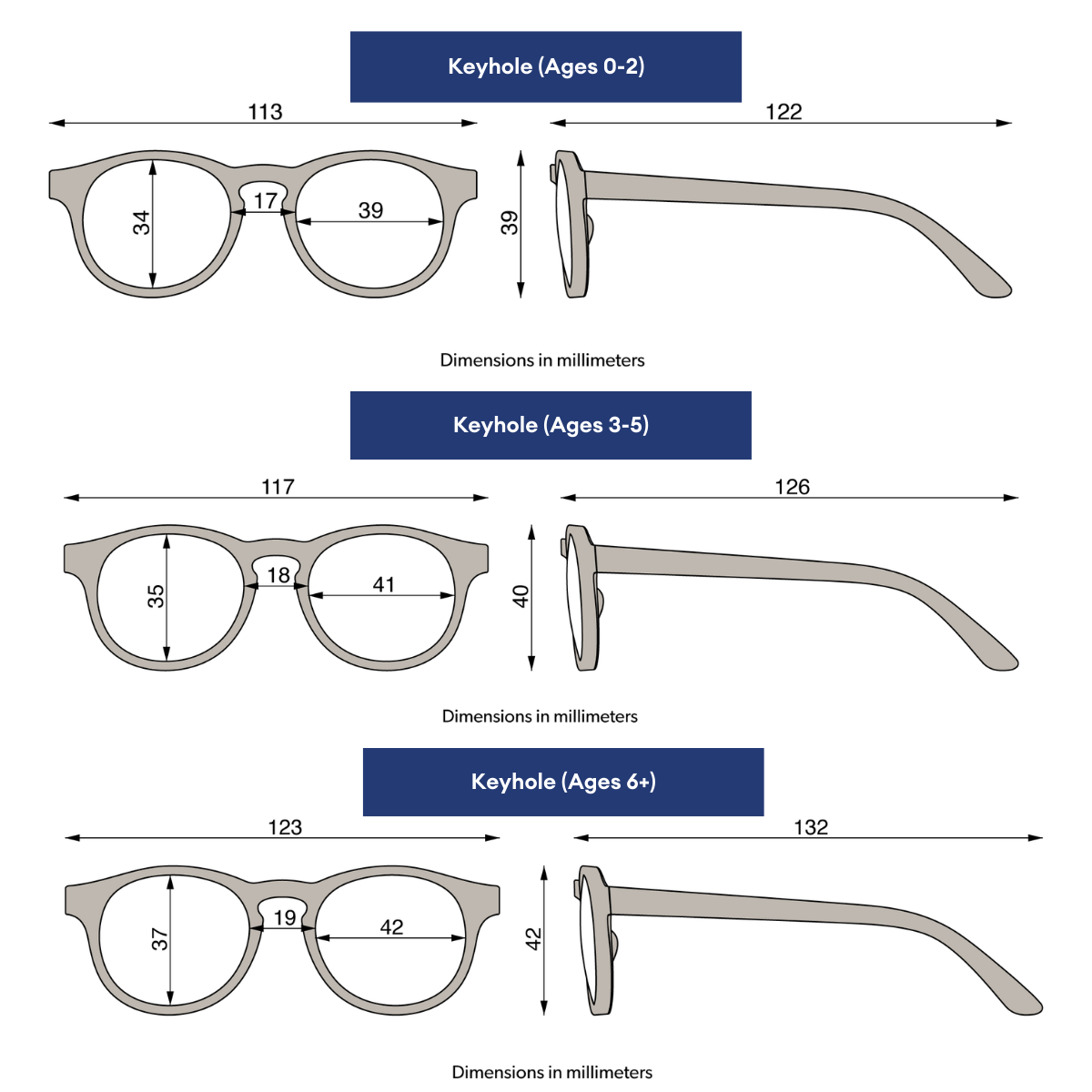 Baby Blue Keyhole Sunglasses with Amber Lenses