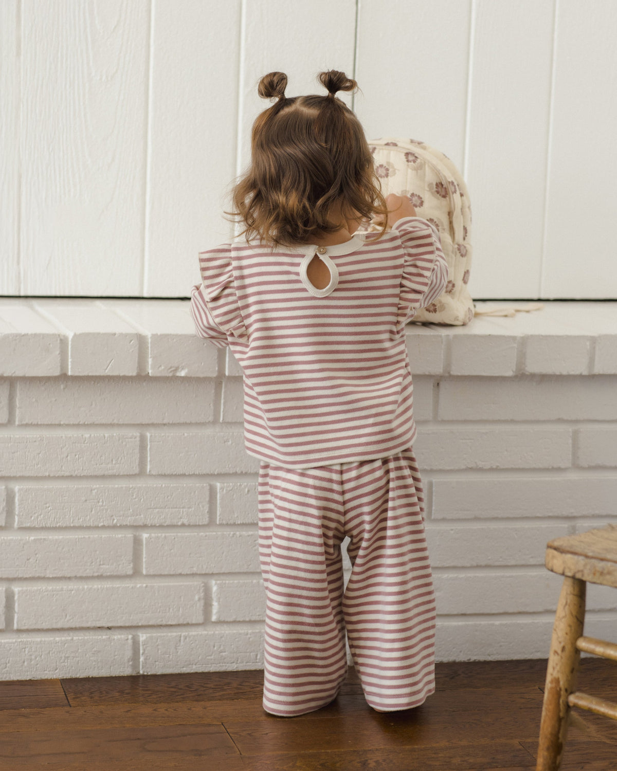 Ruffle Cozy Set, Mulberry Stripe lifestyle 3