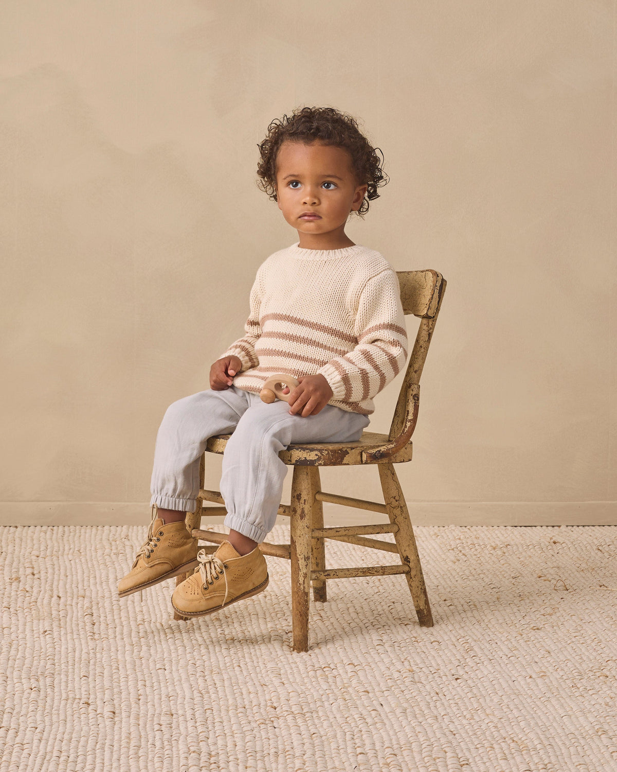 Rex Sweater, Almond Stripe studio 4