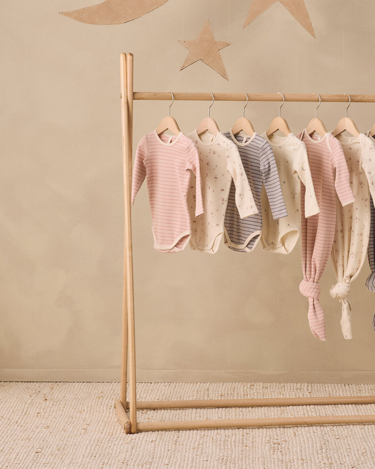 Ribbed Bodysuit 2 Pack, Dusty Rose Micro Stripe worn