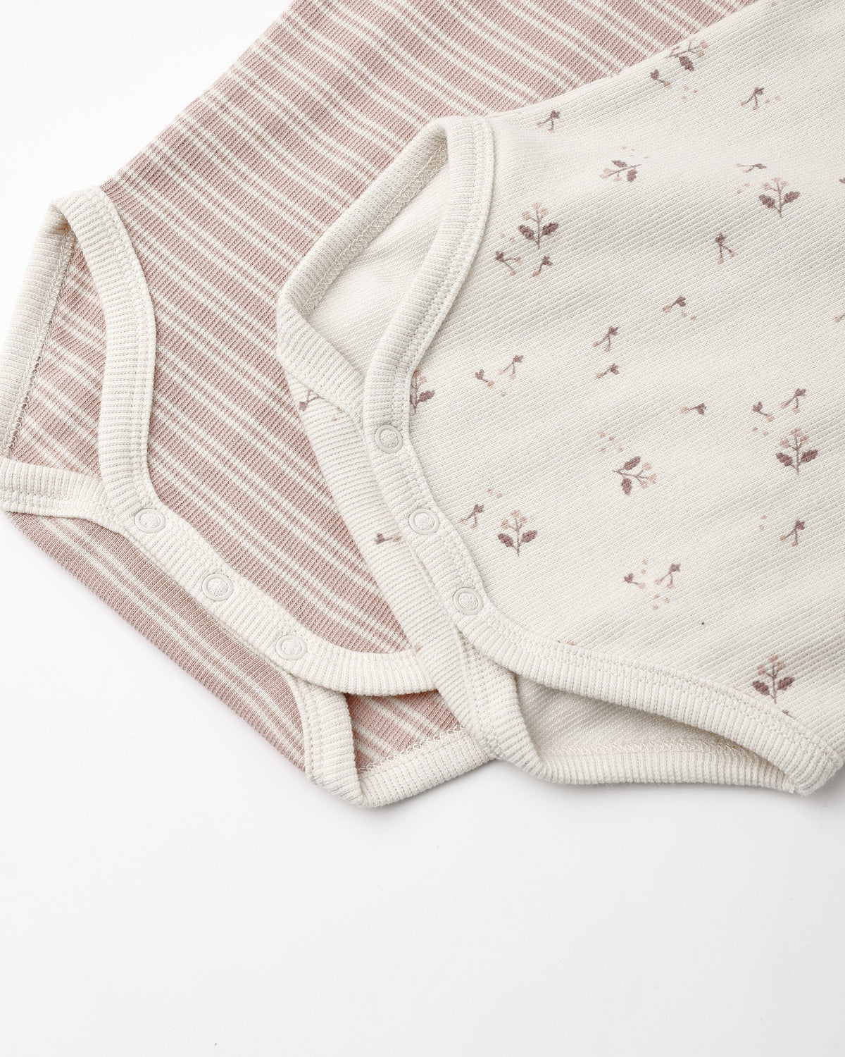 Ribbed Bodysuit 2 Pack, Dusty Rose Micro Stripe detail