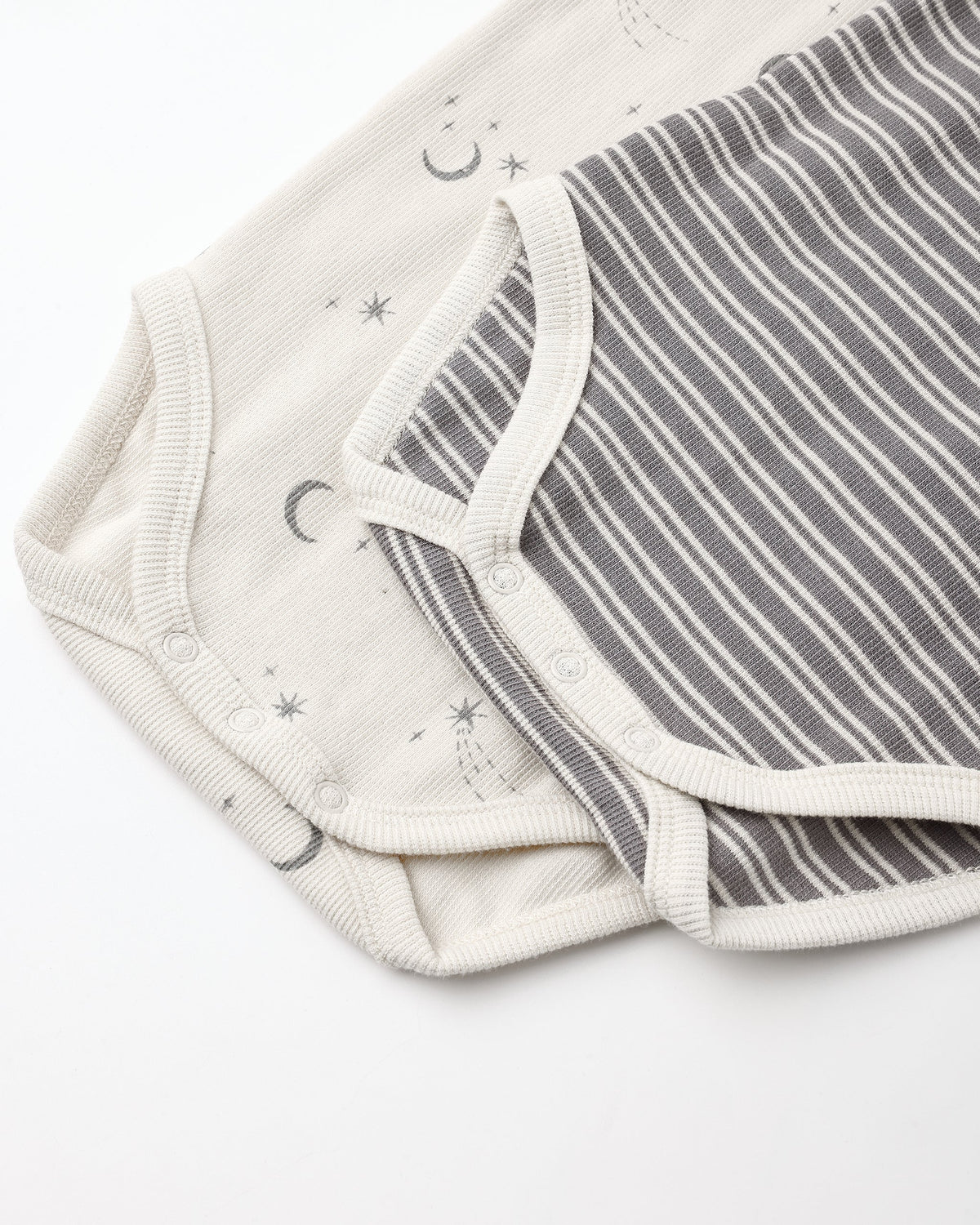 Ribbed Bodysuit 2 Pack, Slate Micro Stripe detail