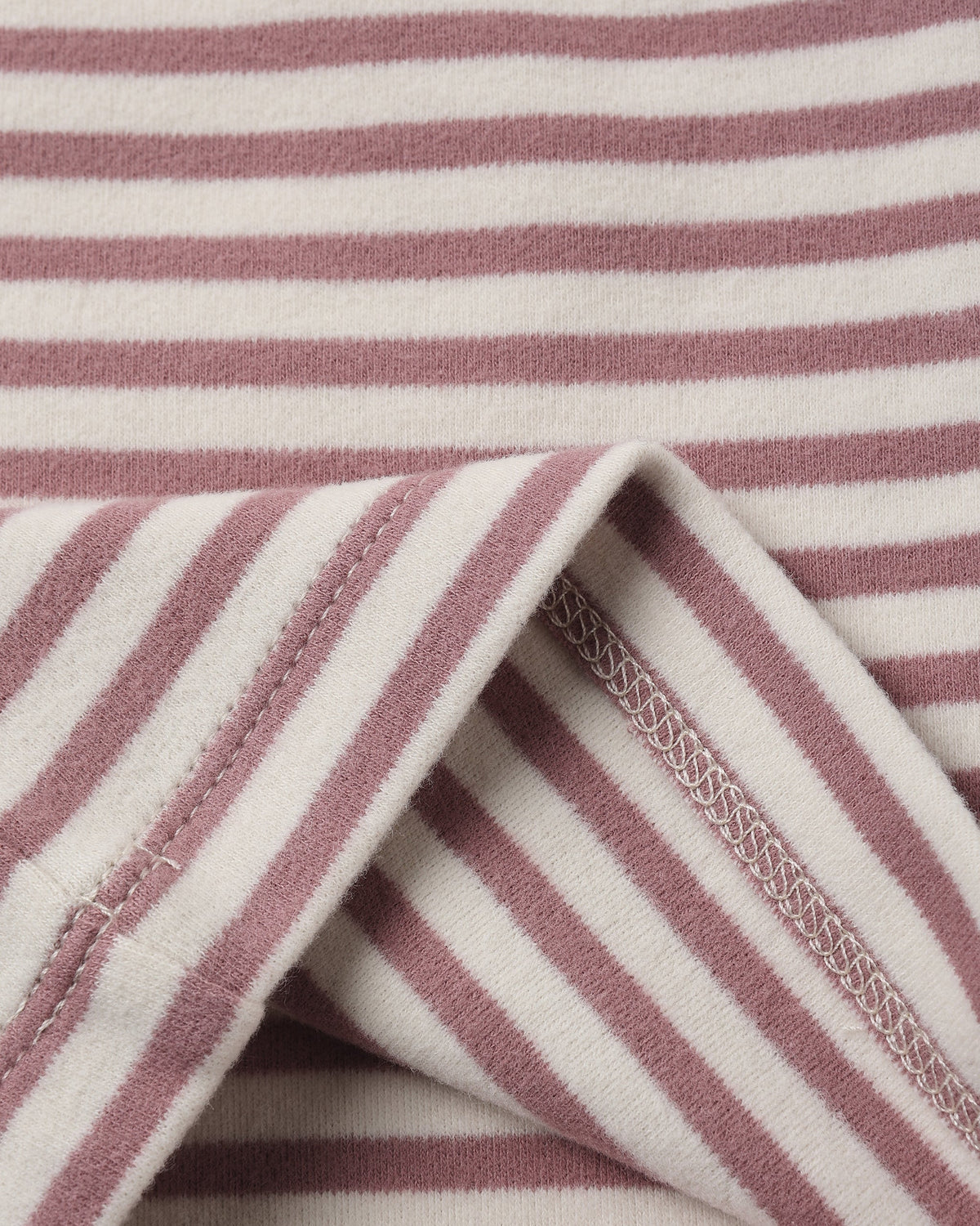 Ruffle Cozy Set, Mulberry Stripe detail