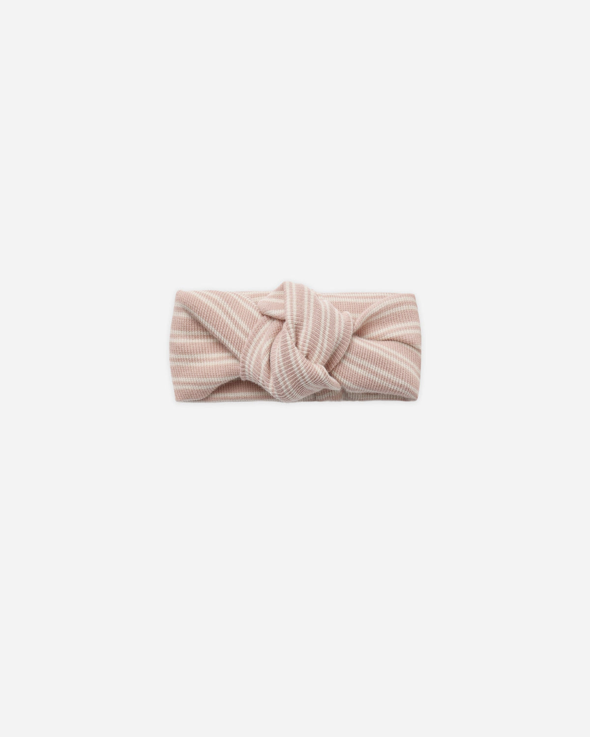 Ribbed Knotted Headband, Dusty Rose Micro Stripe