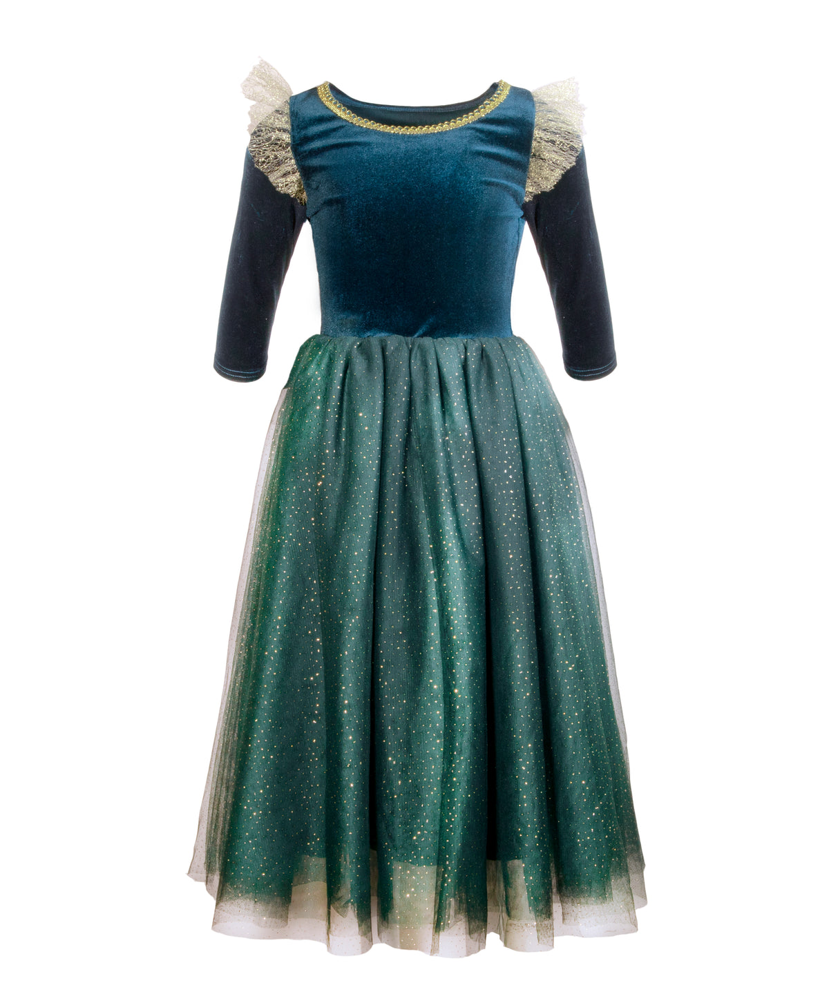 The Brave Princess Teal Costume Dress - front