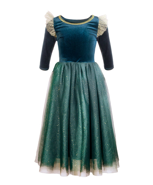 The Brave Princess Teal Costume Dress - front