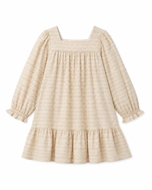 Fiona Dress in Blush Vine Stripe