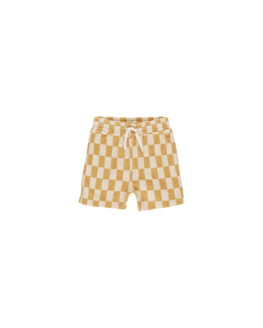 Marigold Check Terry Boys Short